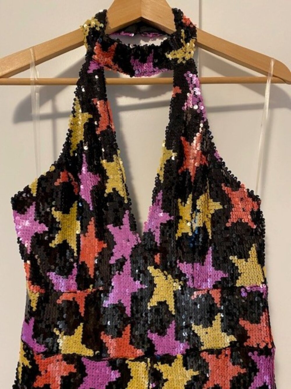 Smak Parlour Sequin Halter Jumpsuit | Open Back | Size Large | Retro Disco Glam - Picture 3 of 7